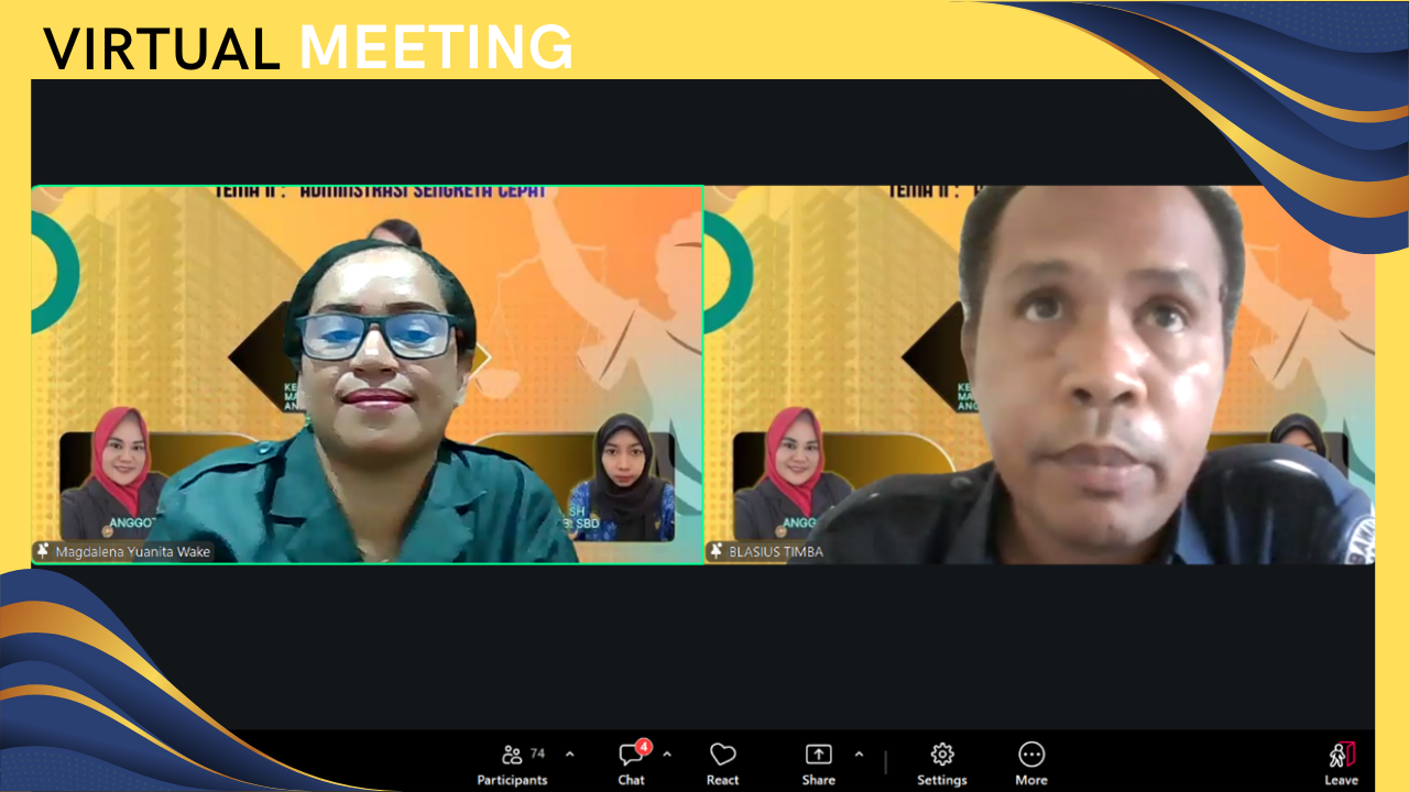 Blasius Timba, Anggota Bawaslu Nagekeo, memberikan catatan kritis terkait administrasi sengketa cepat dalam diskusi virtual TOS BARISTA yang diselenggarakan Bawaslu NTT.
