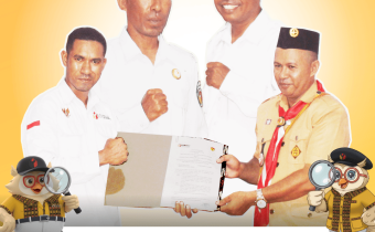 Penandatangan Memorendum of Understanding (MoU) antara Bawaslu Nagekeo dengan Kwartir Cabang Gerakan Pramuka Tingkat Kabupaten Nagekeo