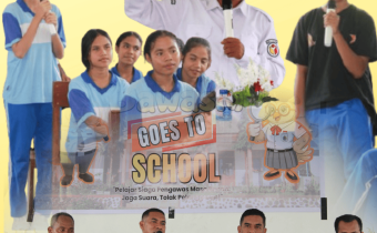 Suasana kegiatan Bawaslu Goes to School di SMA N 1 Aesesa.