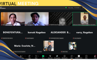 Screenshot kegiatan peluncuran nama komnitas alumni Pendidikan Pengawasan Partisipatif (P2P) Tahun 2025 melalui Zoom.