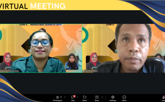 Blasius Timba, Anggota Bawaslu Nagekeo, memberikan catatan kritis terkait administrasi sengketa cepat dalam diskusi virtual TOS BARISTA yang diselenggarakan Bawaslu NTT.